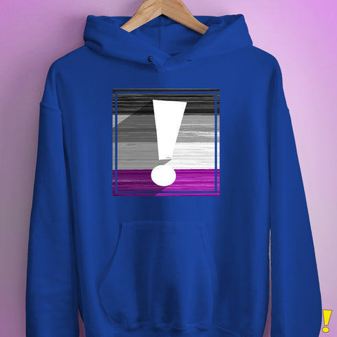 Asexual Pride Flag Exclamation Point Hoodie - Royal Blue